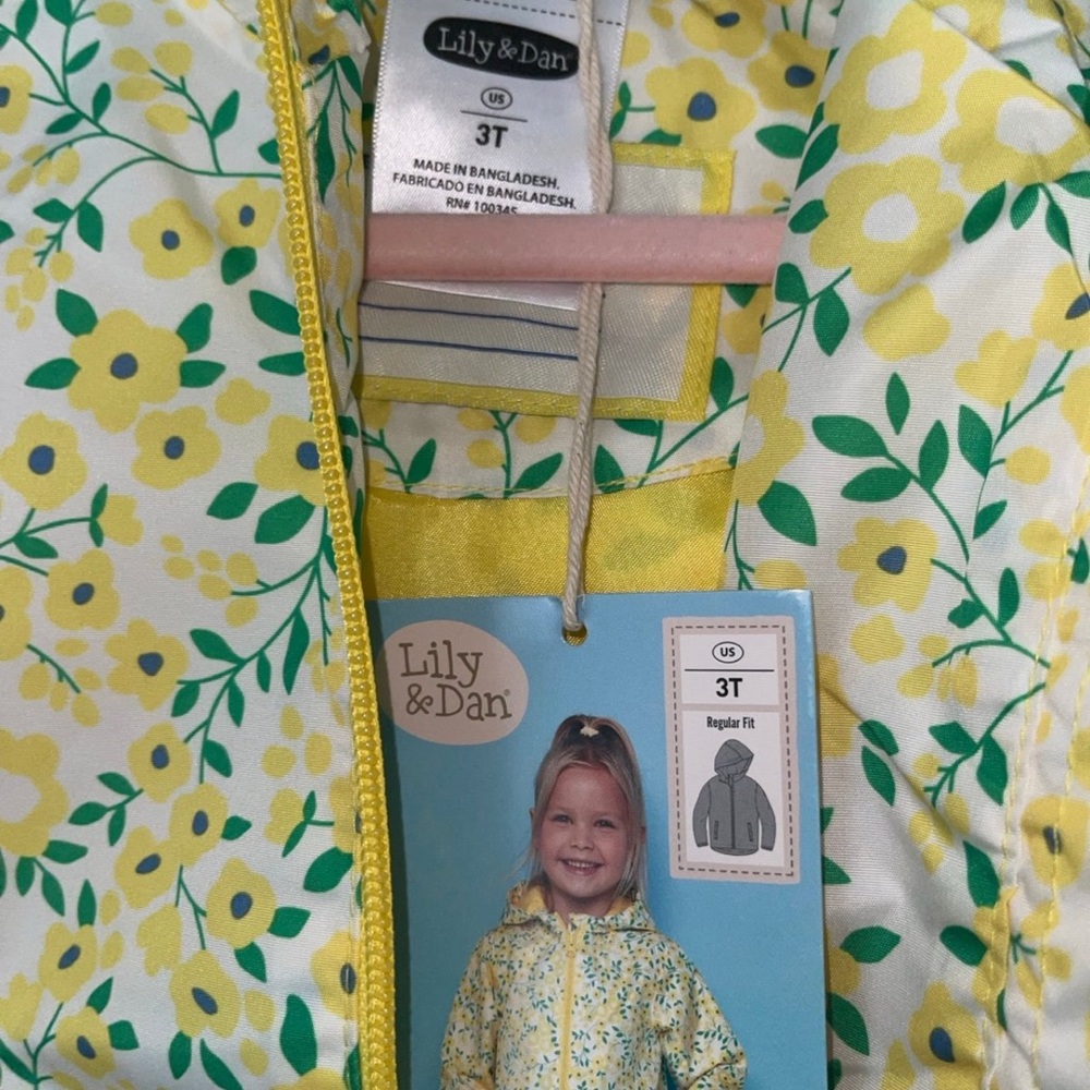 Kids Yellow Floral Raincoat
